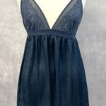 H&M Babydoll Slip Dress Womens Medium Blue Lace Fairycore Whimsigoth Dainty Photo 0