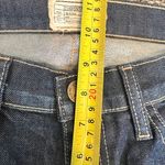 Current/Elliott Current/Elliot Distressed Dark Blue Denim Jeans‎ with Knee Rip Straight Leg Photo 6