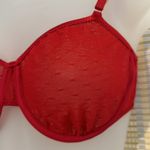 Vintage Bright Red Semi Sheer Mesh Underwire Unlined Bra No Brand Size undefined Photo 7
