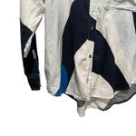 Calia by Carrie Underwood Wavy Blocks Print Button Down Cover Up Size Small Blue Photo 2