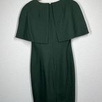 Worth New York Cape Sheath Dress Size 4 Dark Green Wool Blend Photo 3