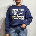 ZARA x SMILEY ® Originals Blue Faded Sweatshirt Sz M Photo 0
