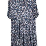 Knox Rose Boho Tiered Dress Floral Blue Pink Cottagecore Balloon Sleeves Size S Photo 0