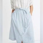 Madewell Tie Palisade Button-Front Midi Skirt Photo 0