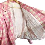Anthropologie Maeve  Plaid Double Breasted Cropped Blazer Pink White Plus Size 3X Photo 6
