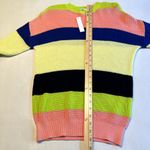 Abound Around XS‎ Striped Knit Pullover Sweater Crew Neck Colorful Cotton Blend Photo 6