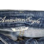 American Eagle  Distressed Skinny Jeans Blue Sz 4 Super Stretch 90s Denim Grunge Photo 4