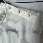 simply styled 🌱 by Sears White Sheer Textured Blouse Size L Photo 4