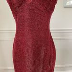 City Triangles Red Glitter Metallic Cocktail Dress Strappy Back 3 Photo 4