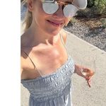 Madewell  Blue Square Neckline Smocked Theo Sleeveless A-Line Midi Dress Size XS Photo 10