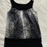 Y2K vintage Black grey leopard print shimmer tank top Size medium Photo 0