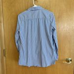 J. McLaughlin  Women's Medium Button Down Blue And Pink‎ Stripe Cotton Blend Photo 5