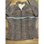 Allison Taylor  Animal Print Silk Blazer Jacket Full Zip Lined Black Brown Size S Photo 6