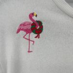 Jane and Delancey Tropical Christmas Fleece Top Sz S Embroider Holiday Flamingo Photo 3