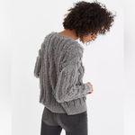 Madewell  Fringe-Stripe Pullover 100% Merino‎ Wool Gray Sweater Size XXS Photo 1