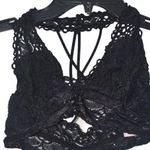 t Lace Bralette High Neck Crisscross Back Sexy Lingerie Top Black Size XS Photo 0