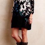 Maeve Anthro  black floral shift dress small Photo 3