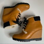 Cole Haan  Henson Fur Leather Sheepskin Wedge Boots Size 7.5 Photo 2