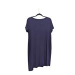 Eileen Fisher  Navy Asymmetrical T-Shirt Dress Side Cinch Womens Medium Casual Photo 2