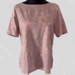 Faith of Zoe Blush Rose Embroidered Linen Blend Blouse Size M Pink Size M Photo 0