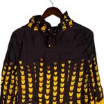 J.Crew  100% Silk Abstract Tunic 3/4 Sleeves Mini Dress Pockets 4 Brown Yellow Photo 5