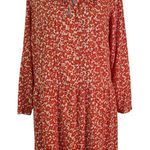 Old Navy  Red Floral Mini Dress Size Medium Red Poppy Floral Peasant Mini Dress Photo 0