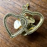 Womens Pearl Embellished Entwined Hearts Floral Necklace Pendant Gold Tone Photo 5