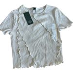 Wild Fable Women's Almond Short Sleeve Seamed Baby T-Shirt - Size Small - NWT Photo 0