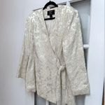 Carmen Marc Valvo Vintage Ivory Cream Lace Sequin Beaded Formal Jacket Size 14 L Photo 4