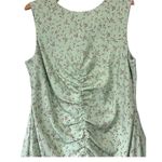 Love, Whit Pistachio Green Petite Floral Ruched Midi Dress High Slit Open Back L Size L Photo 6