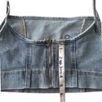 Banjara Floral Embroidered Denim Crop Top Sleeveless Blue Size L Festwear Boho Size L Photo 3