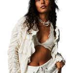 We The Free  People Demi Jacket in Ivory Lace Frilly Romantic Boho Size XS $168 Photo 0