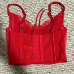 Victoria's Secret NWT  Dream Angels Unlined Red Lace-Up Corset Top- Size Small Photo 5