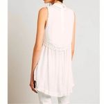 Free People size small white Twice As Nice gauze high low tunic top buttons back Photo 1