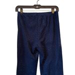 Earthbound Trading Women's Navy Faux Suede Flare Floral Cutout Pants Photo 5