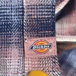 Dickies shacket womens long sleeve casual flannel Blue Lavender top button Sz XS Photo 7