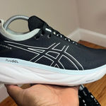 ASICS Women's Gel-Nimbus 25 Running Shoes Black/Reborn Blue, Size 8W Photo 0