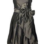 ZARA ❃ Strapless Taffeta Bow Puff Bubble Cocktail Party Mini Dress ❃ Metallic Photo 0