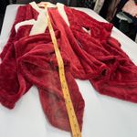 Charter Club Garnet Cozy Plush Wrap Robe Throw Red White Faux Fur Trim 50"x70" Photo 12