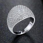 Boutique Fine 3.20CT Round Simulated White Sapphire Women's Dome Style Ring In 935 Silver Photo 0