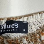 Blue B Mini Dress Womens S Yellow Floral Ruched Puff Sleeve Smocked Cottagecore Photo 5