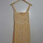 Loft NWT Eyelet Open Back Maxi Dress Yellow/White Size 14 Petite Photo 2