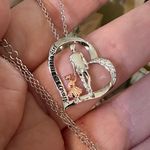 Sterling Silver “Always My Little Girl” Heart Cz Necklace Photo 2