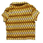 Free People Free People Babe Town Polo Shirt XS 70's Hippie Brown Orange Retro Festival Photo 1