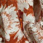 Love Culture  Blouse Orange White Floral Laced Trim Size Large Photo 9