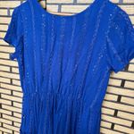 Soft Surroundings  Blue Kara Shimmer Dress Size Medium Petite‎ Photo 5