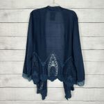 Johnny Was  Navy Blue Embroidered Lace Kimono Women's Size Large Boho‎ Open Front Photo 5