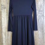Slig Navy Blue Medium Scoopneck Faux Button Front Pullover Dress Photo 1