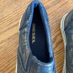 Diesel  women's size 38.5 gold metallic coated denim VANSIS W rubber sneakers Photo 5