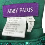 Abby Paris Plus! 93134 Emerald Sequin Deep V Neck Sleeveless Mini Dress Size 18 Photo 2